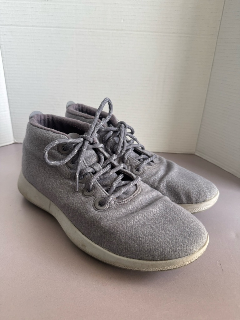 allbirds Gray Wool High-Top Sneakers